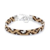 Mint15 Geweven Armband 'Leopard' - Zilver