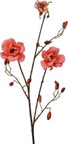 Viv! Home Luxuries Roos met rozenbottels - zijden bloem - oranje - 81cm - topkwaliteit
