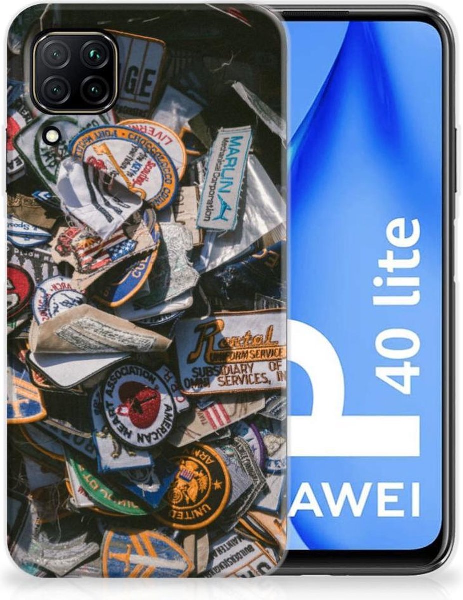 Huawei P40 Lite Siliconen Hoesje met foto Badges