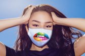BEE SEEN | Rainbow Lips |  Carnaval Masker | Carnaval mondkapjes | Carnaval mondmaskers | wasbaar | niet medisch mondmasker | grappige mondkapjes | volwassenen