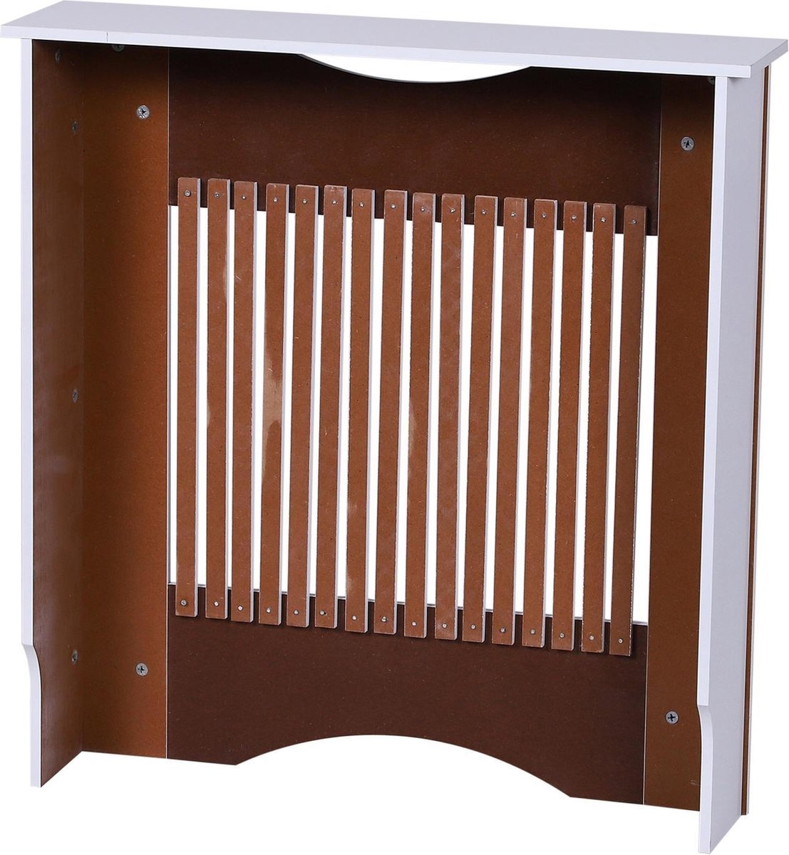 HOMCOM Radiatorbekleding, radiatorombouw, afdekking, MDF, wit, 78 x 19 x 80,5 cm
