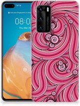 Back Case TPU Siliconen Hoesje Huawei P40 Smartphone hoesje Swirl Pink