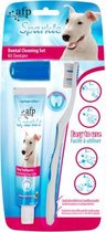 AFP - Tandenborstel voor honden - Inclusief Tandpasta met pindakaassmaak - Complete set voor reinigen van de tanden - Tandenborstel huisdieren