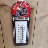 Thermometer Tuin Metaal "Bikers Only Free Parking in Rear" Shabby Vintage