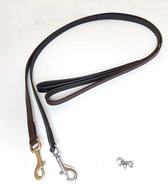 Hondenriem - leer - 1.20m - 18mm - bruin - messing
