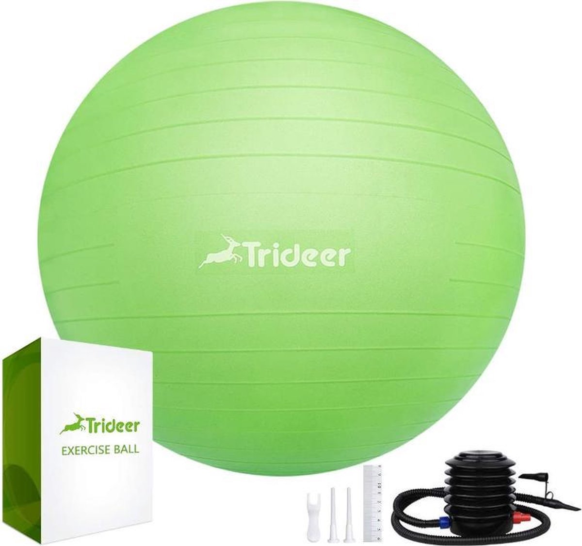 TRESKO Ballon De Gymnastique Anti-éclatement - 300kg - Pour Yoga, Fitness, Grossesse - Avec Pompe - Taille 55-85cm