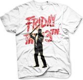 Friday The 13th Heren Tshirt -M- Jason Voorhees Wit
