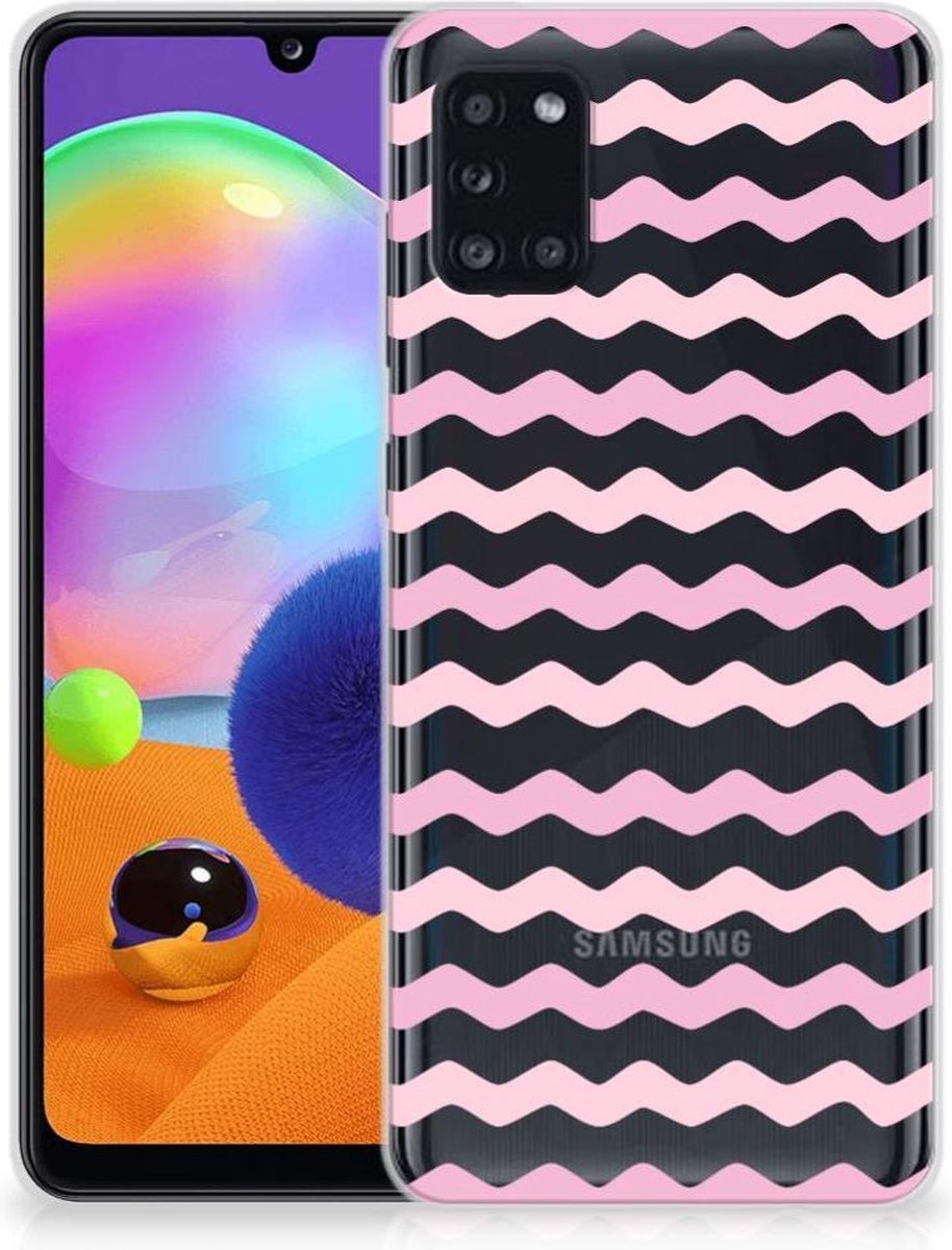 Samsung Galaxy A31 TPU bumper Waves Roze