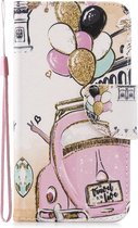 Apple iPhone 11 Pro Bookcase - Roze / Wit - City Trip - Portemonnee Hoesje - Pasjeshouder