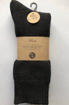 Boru Sokken - 6 Pack - Sokken Dames - Sokken Heren - 50% Wol - Zwart - Maat 43-45