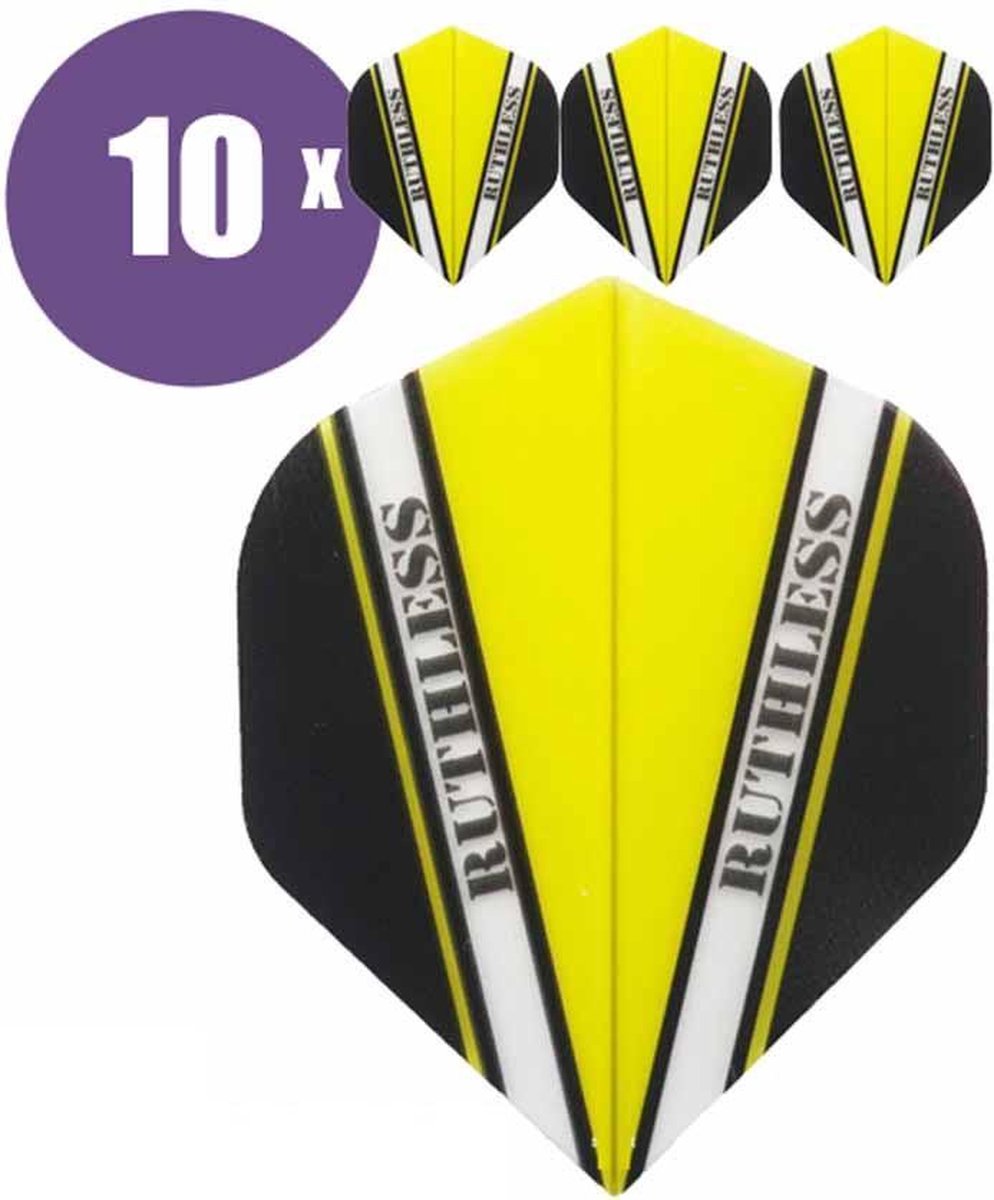 ABC Darts - Dart Flights - Ruthless Vision V Geel - 10 sets (30 stuks)