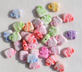 50 x Kralen Olifant - Kleurenmix - 1 cm