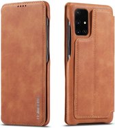 LC.IMEEKE Samsung Galaxy A41 Portemonnee Hoesje Kunstleer Bruin