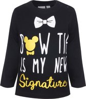 Disney Mickey Mouse Baby Shirt -Lange mouw - Zwart - Bow tie is my new signature - Maat 68 (6 maanden)