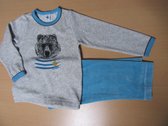 Petit Bateau Jongens Pyjamaset - blauw barque/grijs beluga - Maat 24m/2 jaar