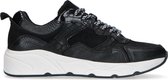 Sacha - Dames - Zwarte sneakers met leren details - Maat 36