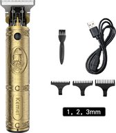 Kemei KM-700B - Luxe Tondeuse - Professionele Trimmer - Groomer - Scheerapparaat - Baardtrimmer - Precisietrimmer - Haarstyling - Haartrimmer - Goudkleurig - Draadloos - USB Oplade