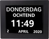 LuhrGoods - Digitale/Analoge klok - kalender met datum, tijd en alarm - zwart - dementie