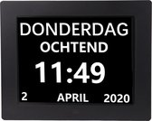 LuhrGoods - Digitale/Analoge klok - kalender met datum, tijd en alarm - zwart - dementie