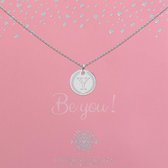 Heart to Get| Zilveren Kettingen | Initalen coin 18mm met letter  Y | Letter ketting | Initialen ketting | Coin met initiaal en krans