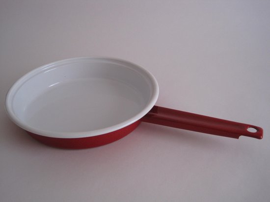 Emaille koekenpan - Ø 23 cm - rood gespikkeld | bol.com