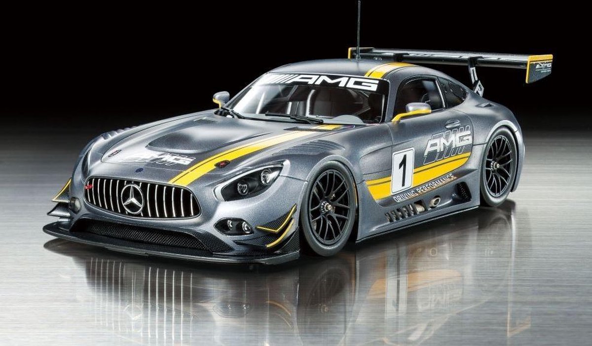 TAMIYA 24345 1:24 Mercedes-AMG GT3#1 - getrouwe replica, modelbouw, kunststof kit, hobby, lijmen, modelbouwdoos, montage, onbeschilderd, veelkleurig