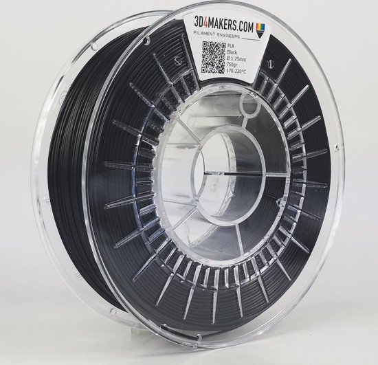 3D4Makers - PLA Filament - 2.85mm - 750 gram - Black