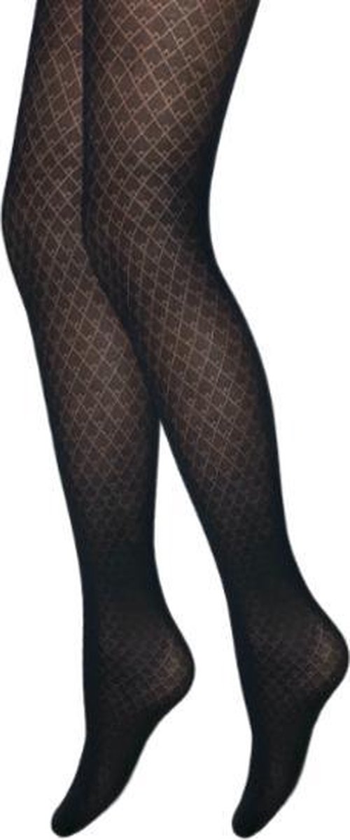 Panty - Harlequin Ruit - Zwart - Maat XL (46-48)