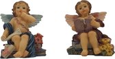 Engel beeldje met vleugels – set van 2 decoratie engelenbeeldjes 9 cm hoog polyresin materiaal | GerichteKeuze