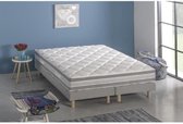 Matrasset van polyurethaanschuim + 2 massief houten bedbodems - 160 x 200 - Stevig comfort - Dikte 19cm - FINLANDEK Ankka