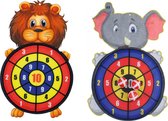 2 stuks kinder dartbord met ballen Leeuw en Olifant