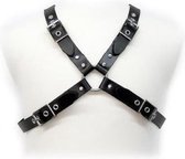 Leather Body Black Buckle Harness For Men - BDSM - Lederen Harnas voor Hem - Verstelbaar van S tot XL