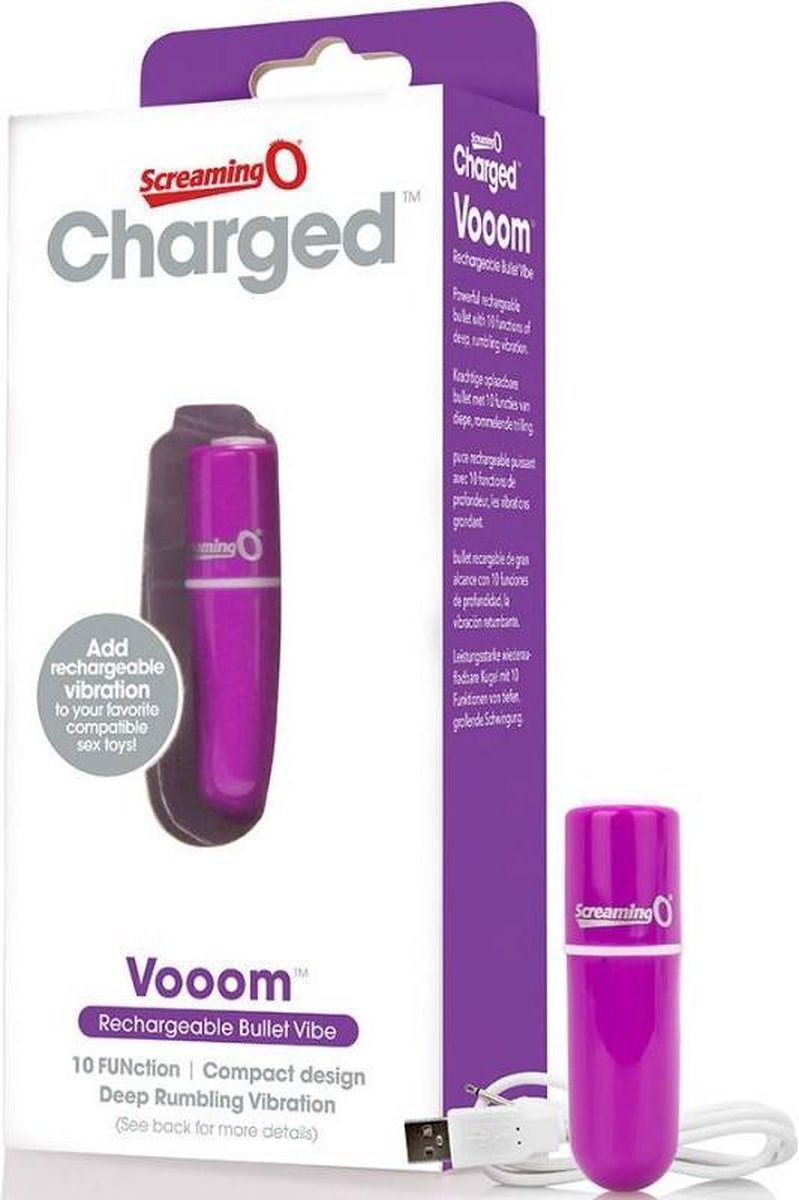 The Screaming O Charged Vooom Bullet Vibrator Oplaadbaar - Paars