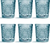 Libbey Drinkglas Hobstar - Blauw - 355 ml / 35,5 cl - 6 stuks - vintage design - vaatwasserbestendig - hoge kwaliteit
