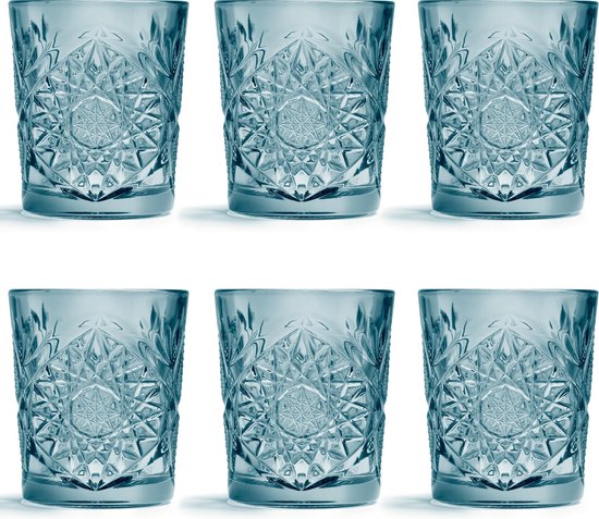 band Gevestigde theorie Evalueerbaar Libbey Drinkglas Hobstar - Blauw - 355 ml / 35,5 cl - 6 stuks - vintage  design -... | bol.com