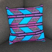 Afrikaans kussen | Roze triangles - Sierkussen 45x45 - 100% Katoen | Sierkussens 45x45 Kussenhoes | Binnenkussen 45 x 45 | Tribal kussen | African pillow