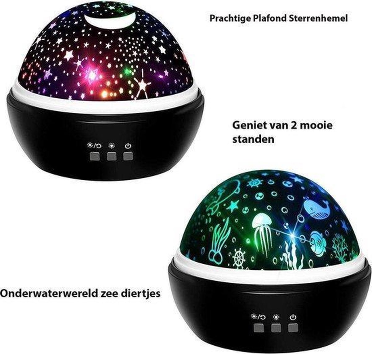 SterrenHemel NachtLamp - Roterende Projector - Galaxy Projector - Zwart – foto 4
