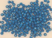 acrylic kralen, soft touch, blauw mat, rond, 8mm diameter, 230 stuks