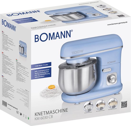 Bomann KM 6030 - Kneedmachine - Keukenmachine - 1100 watt - 5 liter - Blauw van Bomann — afbeelding 4