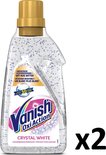 VANISH Oxi Action Crystal White Vloeibaar - Tot 10 Tinten Witter + Vlekverwijderaar - 750ml x 2 Flessen