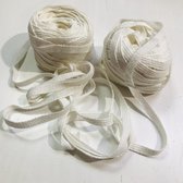 lussenband of neggenband 100% katoen - wit/ecru - geweven - 6 mm x 5 m. voor piqueren of lussen in kleiding