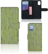 Wallet Book Case Samsung Galaxy A31 Telefoon Hoesje Green Wood