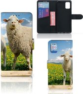 Telefoon Hoesje Geschikt voor Samsung Galaxy A31 Wallet Book Case met foto Schaap en Lammetje