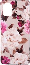 Shop4 - Samsung Galaxy A71 Hoesje - Zachte Back Case Bloemen en Bladeren Roze