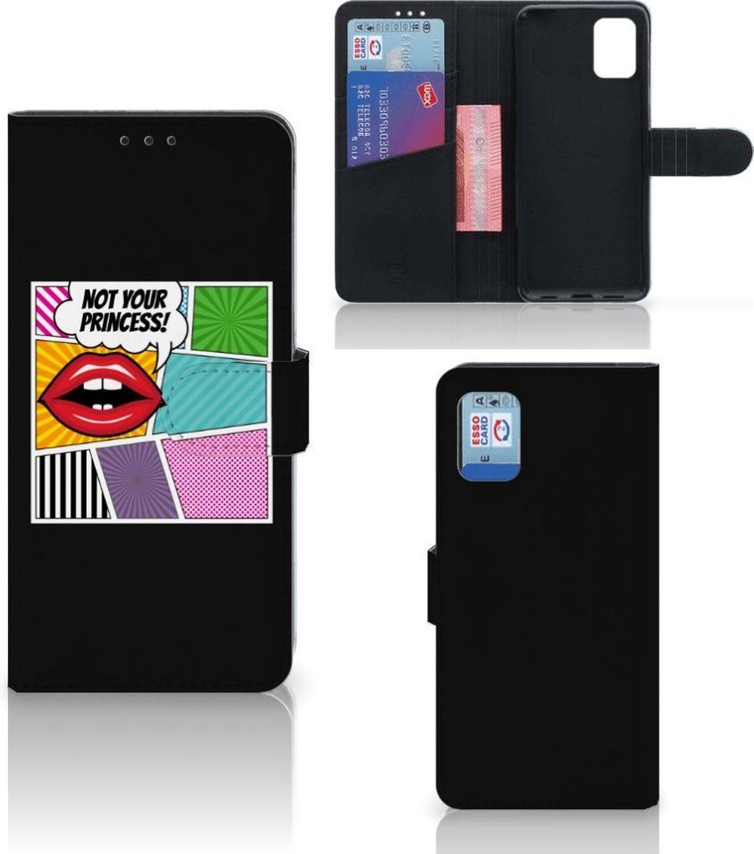 Samsung Galaxy A31 Wallet Case met Pasjes Popart Princess