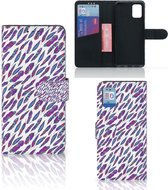 Telefoonhoesje Geschikt voor Samsung Galaxy A31 Flip Cover Feathers Color