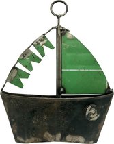 Standbeeld Boot | 15 x 15 cm | Industrieel | Recycled Metaal | Duurzaam | Groen