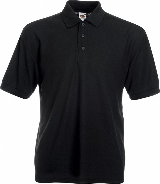 Fruit Of The Loom Heren 65/35 Pique Poloshirt Korte Mouwen (Zwart)