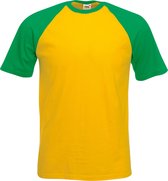 Shortsleeve Baseball T-shirt (Geel / Groen) XXL