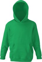 Fruit Of The Loom Kinder Unisex Sweatshirt Met Capuchon / Hoodie (Kelly Groen)
